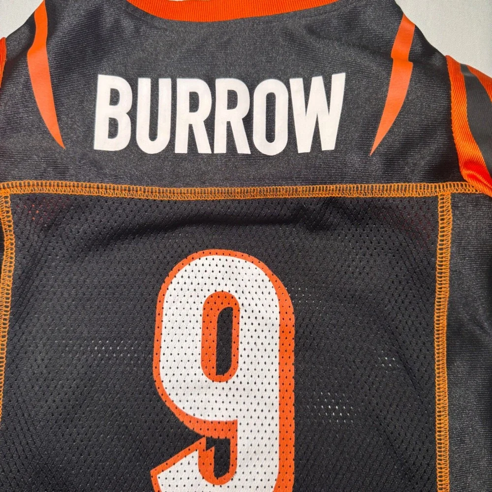 NFL Cincinnati Bengals Joe‎ Burrow # 9 Pet Dog Jersey Black Orange Size Large